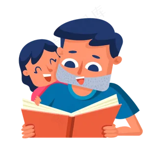 卡通讲故事的父亲矢量素材