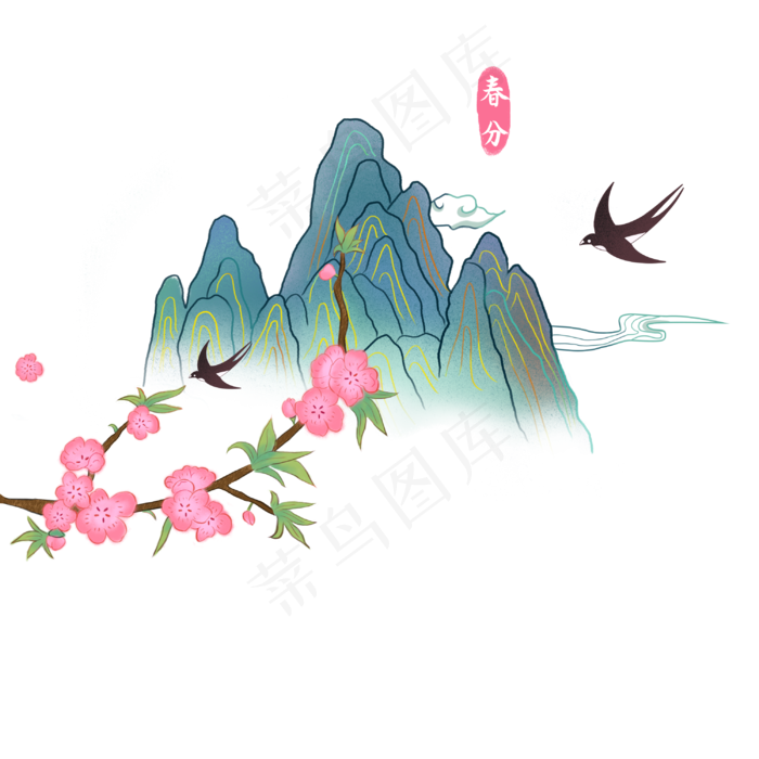 二十四节气春分(3000X3000(DPI:300))psd模版下载