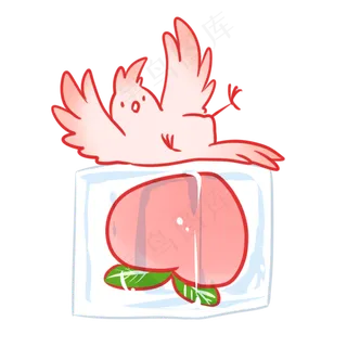 鹦鹉桃子冰块