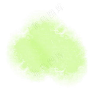 小清新草绿色不规则湿边水彩涂鸦
