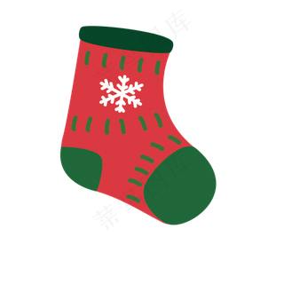 圣诞节针织袜子红绿雪花PNG平安夜,免抠元素