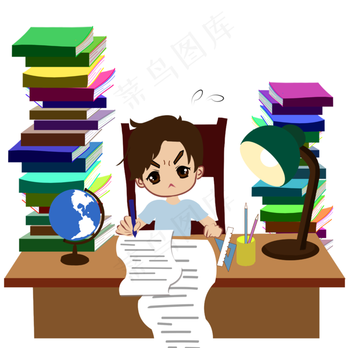 高考加油学习的学生png格式