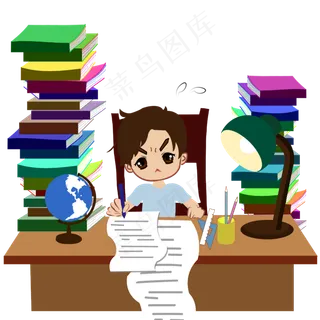 高考加油学习的学生png格式