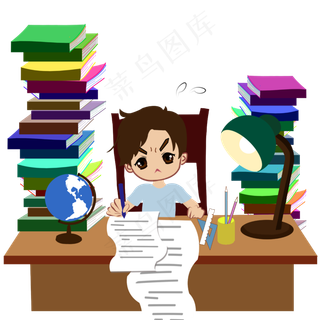 高考加油学习的学生png格式