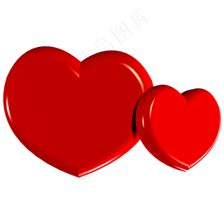 红色立体C4D爱心
