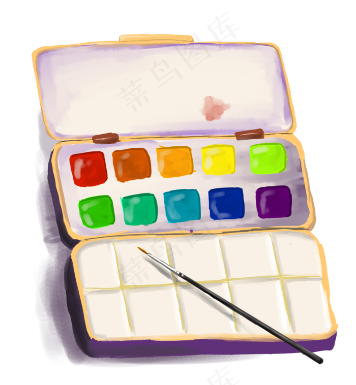 手绘画画颜料装饰元素