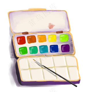 手绘画画颜料装饰元素