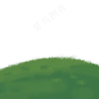 手绘卡通草地绿色,免抠元素