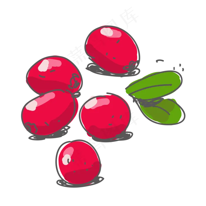 涂鸦蔓越莓矢量图片ai矢量模版下载