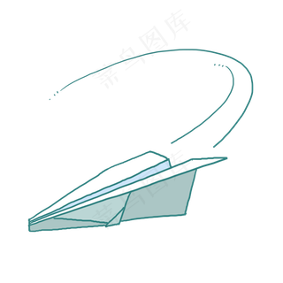 简约线条纸飞机卡通PNG免抠素材