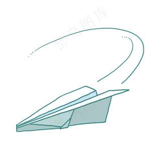 简约线条纸飞机卡通PNG免抠素材