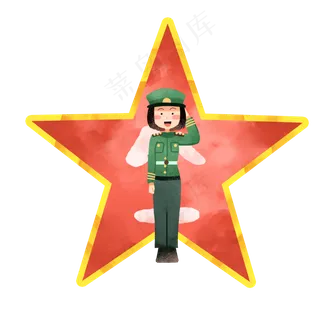 建军节敬礼军人