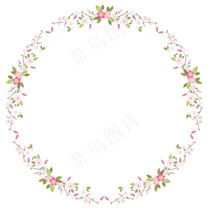 樱花边框樱花花环