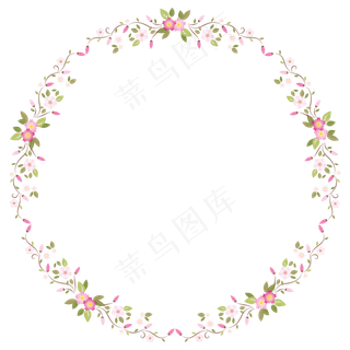樱花边框樱花花环