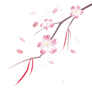 日本樱花花卉花瓣,免抠元素