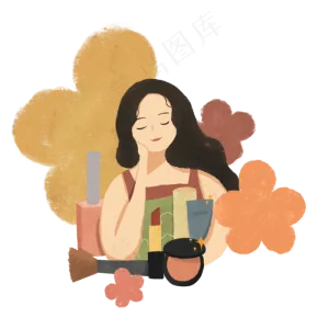 春节女神美妆少女3.8妇女节PNG,免抠元素