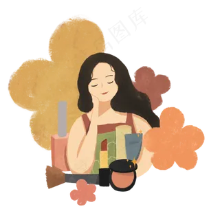 春节女神美妆少女3.8妇女节PNG,免抠元素