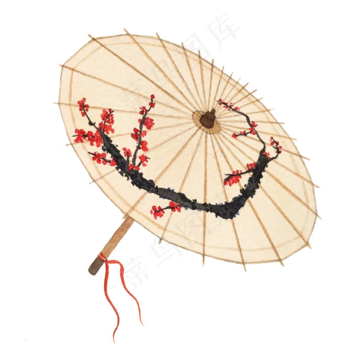 油纸伞梅花中国古典风PNG,免抠元素(3024X3024(DPI:72))psd模版下载