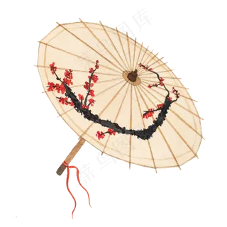 油纸伞梅花中国古典风PNG,免抠元素