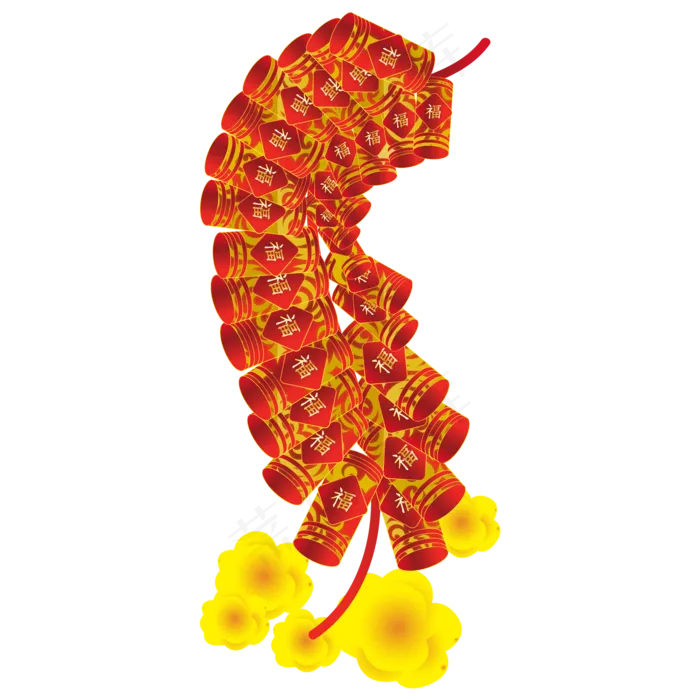 鼠年新年鞭炮装饰,免抠元素(2000*2000px 300 dpi )ai矢量模版下载