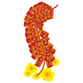 鼠年新年鞭炮装饰,免抠元素