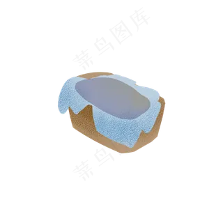 卡通蓝色的篮子免抠图