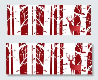 圣诞节卡通红色banner
