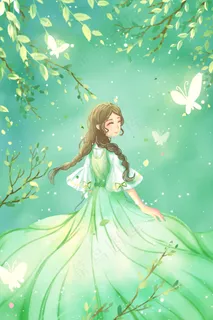 绿色唯美小清新卡通春季春天夏季你好配图 绿色唯美小清新卡通春季春天夏季你好配图