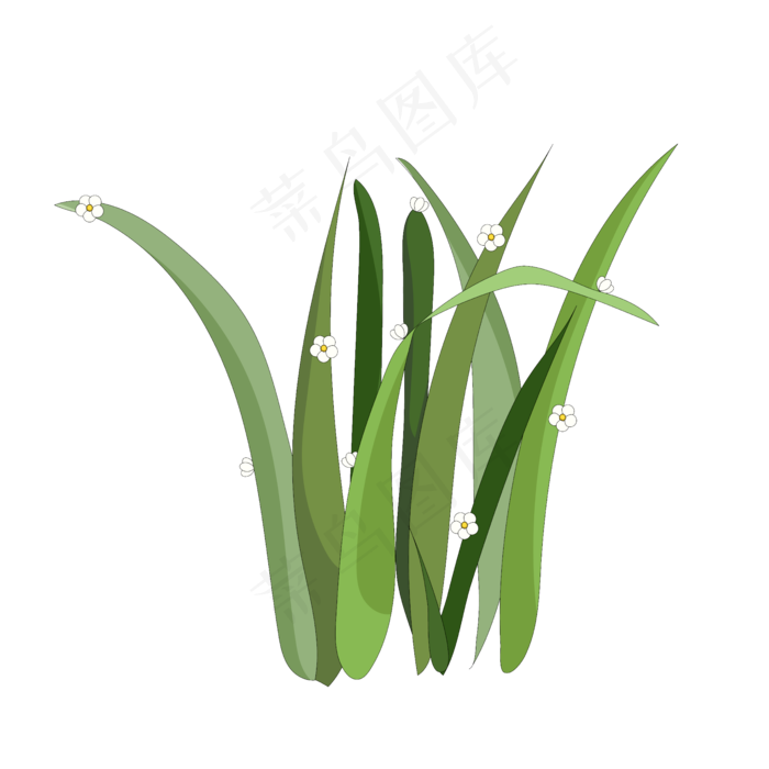 春天绿色植物草植花朵,免抠元素