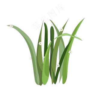 春天绿色植物草植花朵,免抠元素