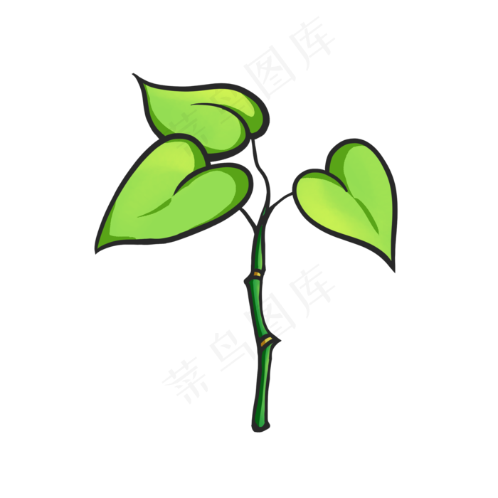 植树节心形叶子植物发芽