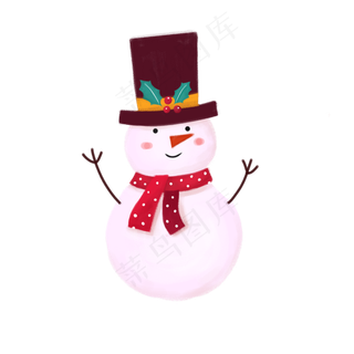 圣诞节礼帽雪人可爱PNG平安夜温暖,免抠元素