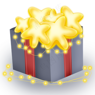 礼物盒里的星星,免抠元素