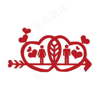 七夕情人节爱心双人