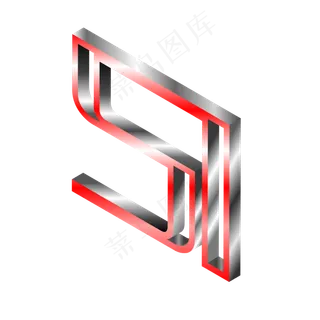 2.5D镂空五一字体矢量免抠png