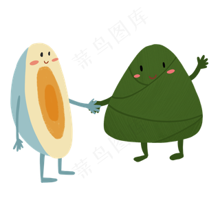 拟人鸭蛋和粽子