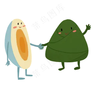 拟人鸭蛋和粽子