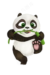 手绘吃竹子的熊猫宝宝 手绘吃竹子的熊猫宝宝