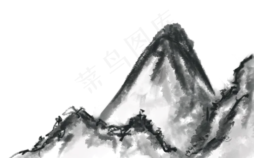 水墨山水画手绘png