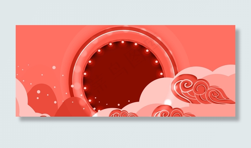 电商风中国祥云风618促销背景