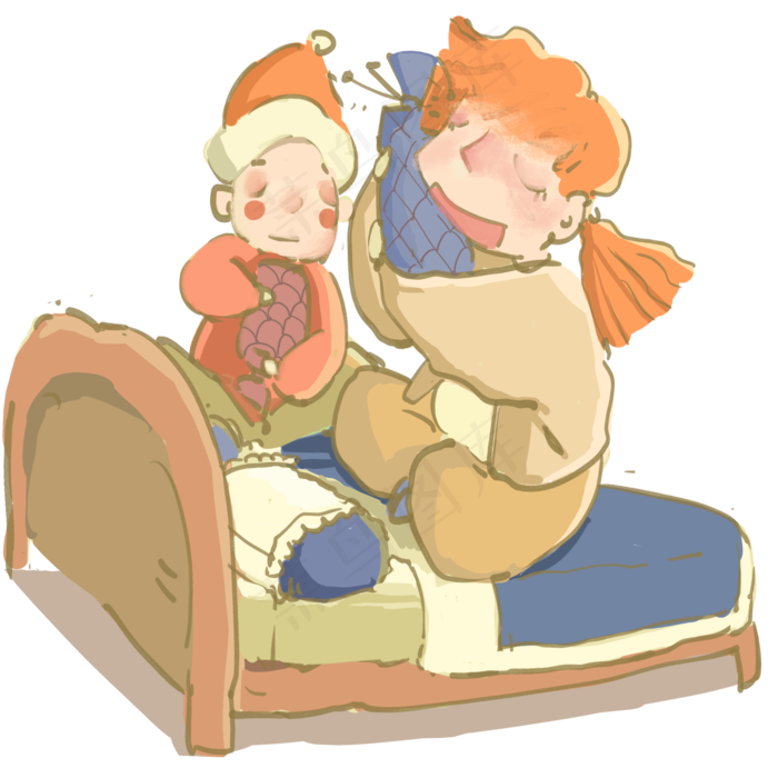 农历年水彩中国风取暖,免抠元素