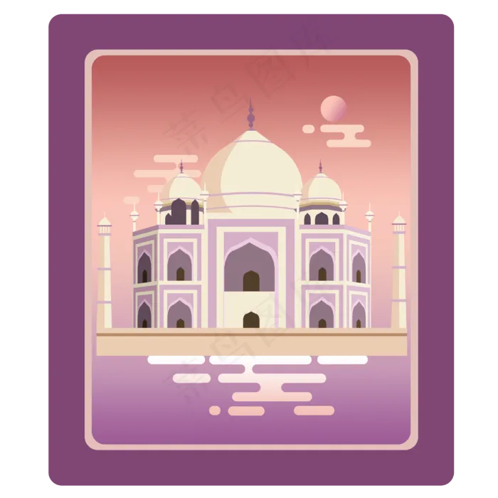 旅游地标印度泰姬陵,免抠元素(3000*3000px 300 dpi )psd模版下载