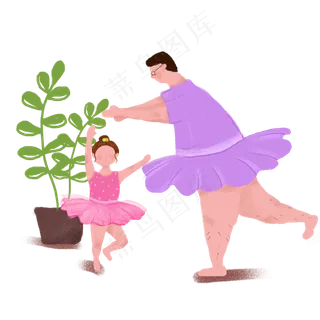 学习芭蕾舞的父女