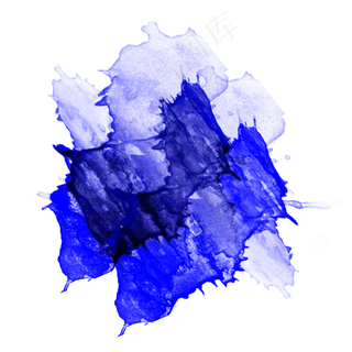 蓝色油漆涂鸦元素
