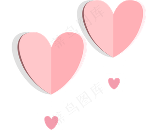 情人节卡通折纸爱心矢量图,免抠元素