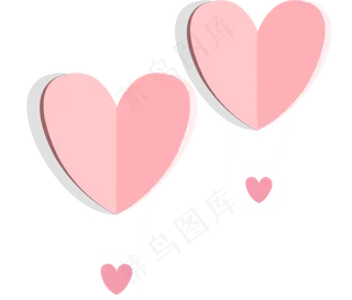 情人节卡通折纸爱心矢量图,免抠元素