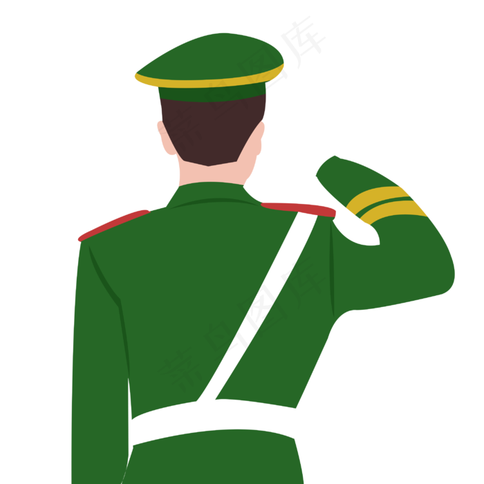 敬礼军人矢量图(3000X3000(DPI:300))psd模版下载