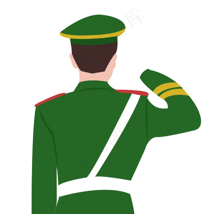 敬礼军人矢量图(3000X3000(DPI:300))psd模版下载