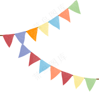 彩旗卡通png素材,免抠元素