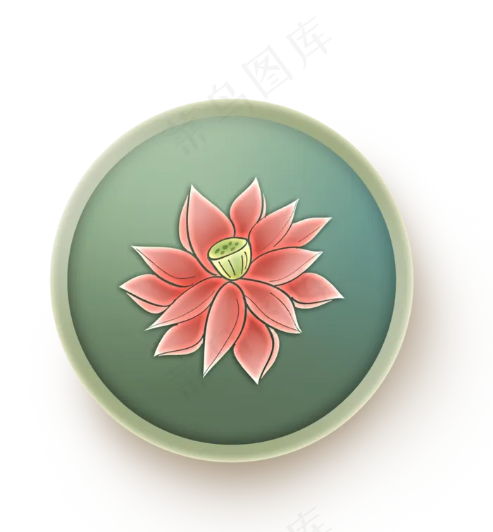 古风莲花莲蓬图标(2000X2158(DPI:299))psd模版下载